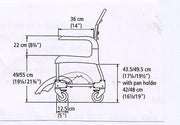ETAC Clean Shower & Commode Chair with 2 or 4 Lockable Wheels - 44cm, 49cm, 55cm (White)
